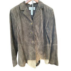 Liz Claiborne 100% Suede Brown Jacket